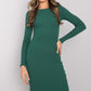 RUE PARIS Women's European-made Above-the-knee Bodycon Pencil Cut Dress with Long Sleeves