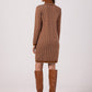 BE KNIT Women's European-made Houndtooth Turtleneck Sweater Dress