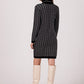 BE KNIT Women's European-made Houndtooth Turtleneck Sweater Dress