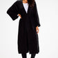 AWAMA Women's Belted European Open-Front Cardigan with Wide Sleeves.