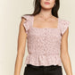 JADE by JANE Plus-size Floral Print Ruffled top