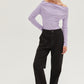 HYFVE Off Shoulder Ribbed Knit Top