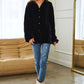 DAVI & DANI Long Sleeve Button Front Loose Fit Shirt Top