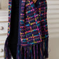 Multi-color Fringe Hem Open Front Autumn Cardigan with Tassell