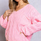 POL Dreamy Backless V-Neck Sweater with Chain Detail
