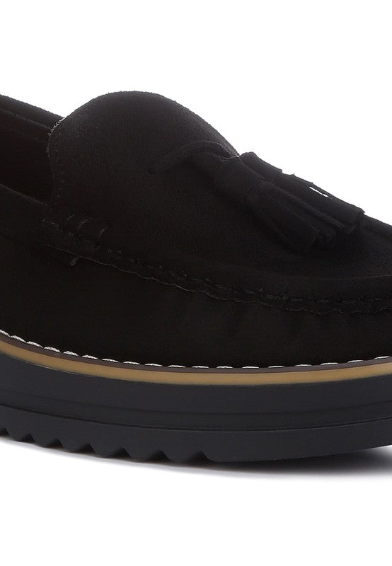 RAG &Co. Daiki Platform Lug Sole Tassel Loafers