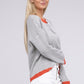 NUVI APPAREL Autumn Contrast Trimmed Striped Pullover Sweater