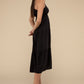 Woven Sweetheart Neckline Tiered Cami Midi Dress