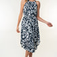 WHITE BIRCH Tied Ruched Floral Sleeveless Knee Length Dress