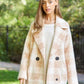 DAVI & DANI Fuzzy Boucle Textured Double Breasted Coat Jacket