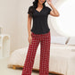 V-Neck Short Sleeve Top and Shorts Lounge Set