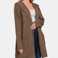 ZENANA Brown Hooded Open Front Sweater Cardigan