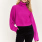 JADE by JANE Luxurious Mock Neck Wide Sleeves Sweater JJK50507