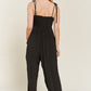 JADE by JANE Plus-size Smocked Tie Strap Jumpsuit with Pocket
