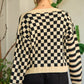 JADE by JANE Contrast pattern Cardigan Sweater