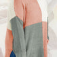 SYNZ Plus Size Color Block Round Neck Sweater