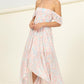 Pastel Florals Smocked Midi Dress