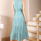 LILOU Green Polka Dot Dress with Small waist-illusion Side Tie