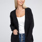 ZENANA Melange Open Front Sweater Cardigan