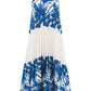 Tied Printed Sleeveless Midi Dress