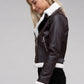 AMBIANCE APPAREL Trimmed  PU Jacket with Inside Plush