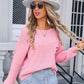 Angel Wings Decor Button Drop Shoulder Knit Top