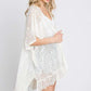 LACE OVER SIZE RUFFLE KIMONO