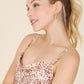 LILOU Leopard Cami Dress with chain trim
