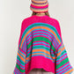 DAVI & DANI Chunky Knit Multi-Striped Open Sweater Cardigan
