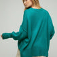 DAVI & DANI Boat Neck Long Sleeve Pullover Sweater