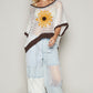 POL Hollow Out Flower Half Sleeve Knit Cover Up Top