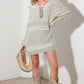 TASHA APPAREL Thinkable Light Green Mixed-Stitch Front Tie Sweater Dress