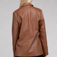 AMBIANCE APPAREL Sleek Pu Leather Blazer with Front Closure