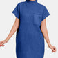 ZENANA Women's Blue Short Sleeve Sweater Mini Dress
