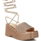 RAG & Co. Swifties Rhinestone Embellished Lace-Up Sandals