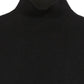 LILOU Black Long Sleeves Mock Neck Lace-up Open Back Top