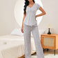V-Neck Short Sleeve Top and Shorts Lounge Set