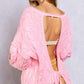 POL Dreamy Backless V-Neck Sweater with Chain Detail