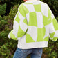 DAVI & DANI Multi Geo Checker Pullover Knit Sweater Top