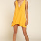 POL Mini Sleeveless Deep V-neck Dress with Lace on Front