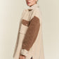JADE by JANE Plus-size Color block sherpa Shacket JJO5017P