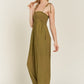 JADE by JANE Plus-size Smocked Tie Strap Jumpsuit with Pocket