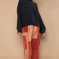 POL Charcoal Mock Neck Cable Knit Sweater