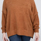 ZENANA Plus Brushed Melange Drop Shoulder Sweater