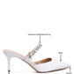 RAG & Co. Sena Formal Pointed Diamante Stiletto Mules Sandals
