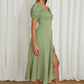 ONE & ONLY COLLECTIVE Casual Squared Collar Puff Sleeves Dress