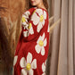 Jade by Jane Women's Plus-size Oversized Knit Sweater with Happy Face Flower Print