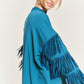 JADE by JANE Silver Studded Fringe Sleeve Sweater Top - JJT5009