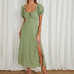 ONE & ONLY COLLECTIVE Casual Squared Collar Puff Sleeves Dress