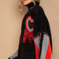 POL Turtleneck Color Block Fringe Detail Sweater
